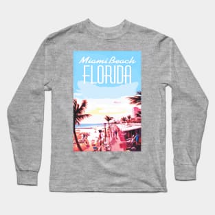 Miami Beach Sunset Long Sleeve T-Shirt